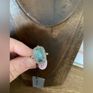 Elegant Silver and Green Gemstone Ring